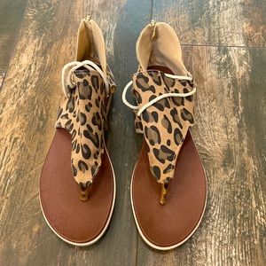 Brown Leopard print sandals size 11